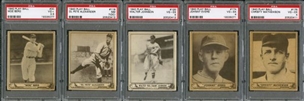 1940 Play Ball Lot of Five PSA Graded Cards with Mathewson and Johnson 